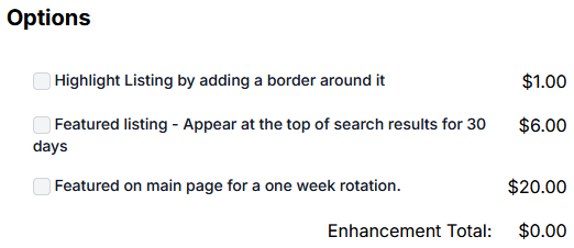 Listing Enhancements