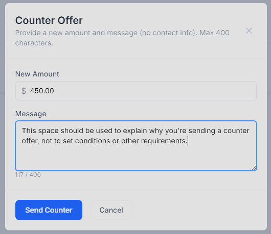 Seller Counter Offer box